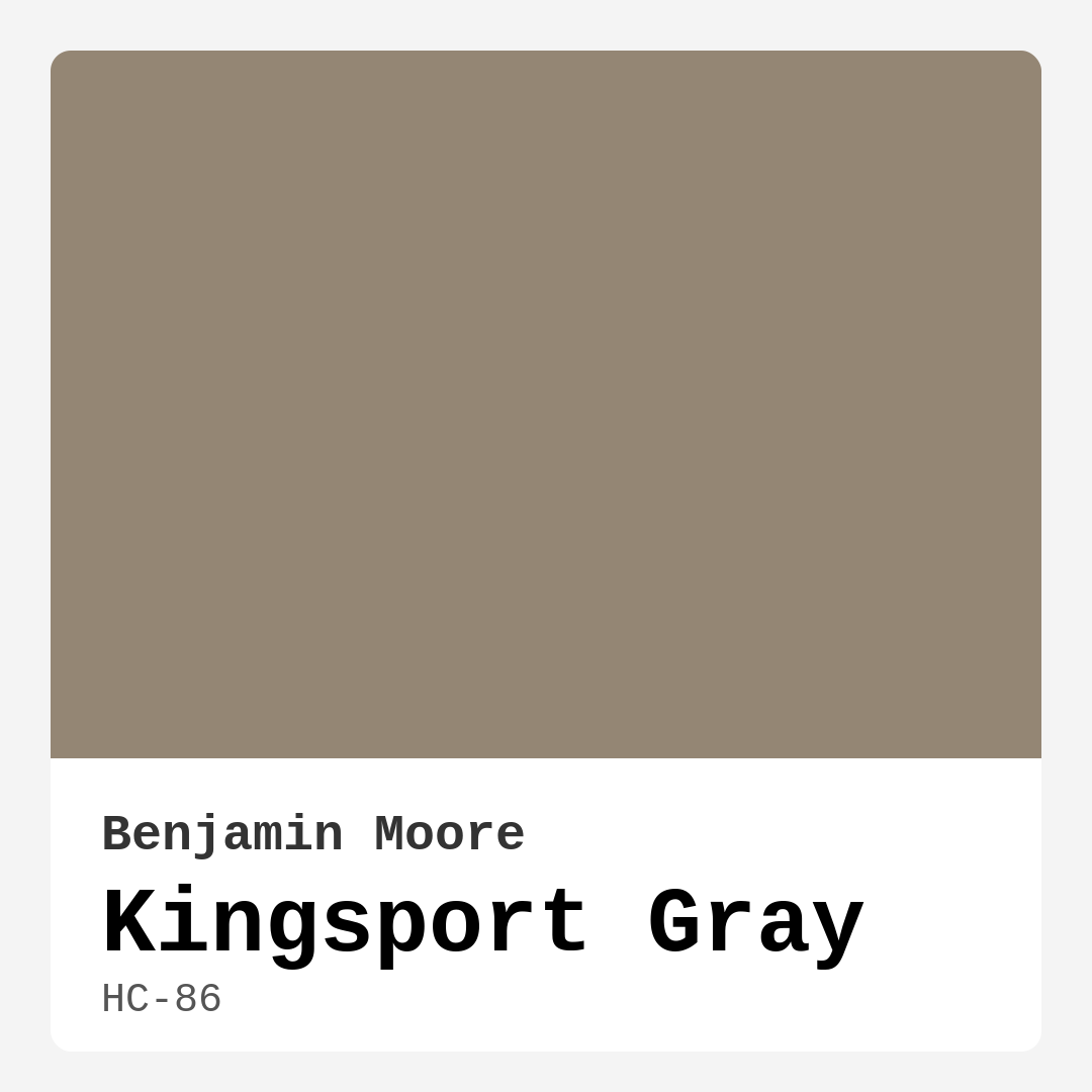 Kingsport Gray HC-86 by Benjamin Moore