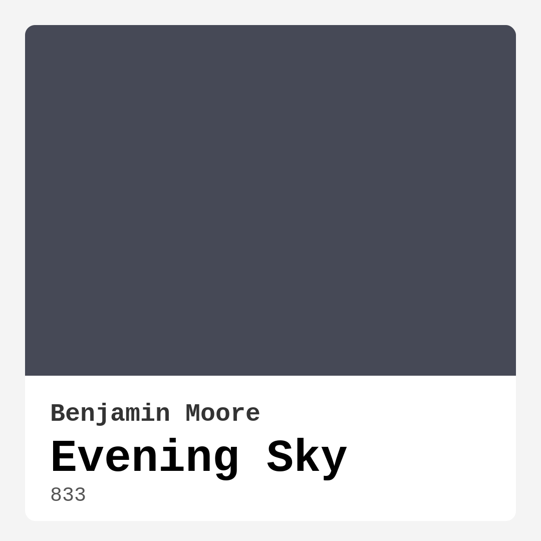 Evening Sky 833 by Benjamin Moore