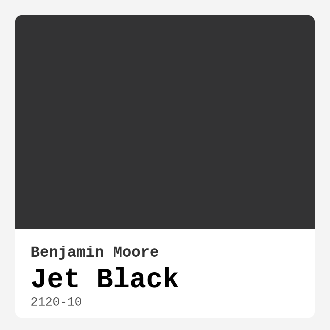 Jet Black 2120-10 by Benjamin Moore