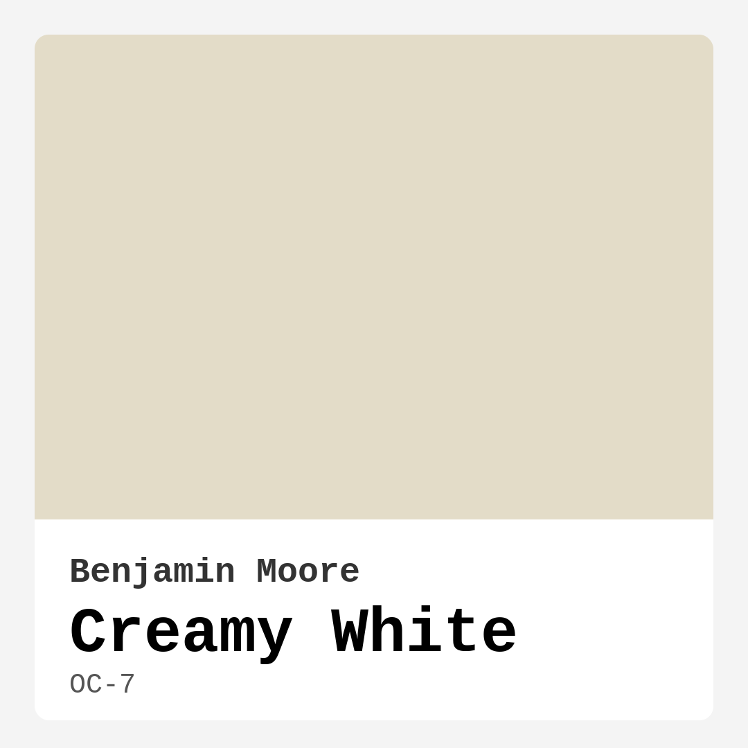Creamy White OC-7 by Benjamin Moore