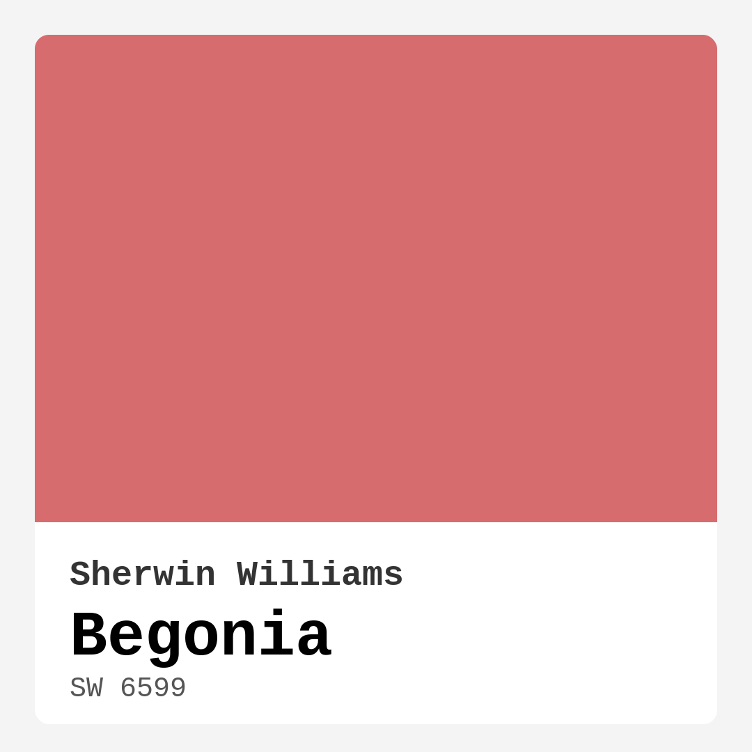 Begonia SW 6599 by Sherwin Williams