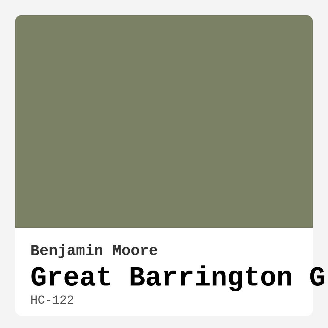 Great Barrington Green HC-122 by Benjamin Moore