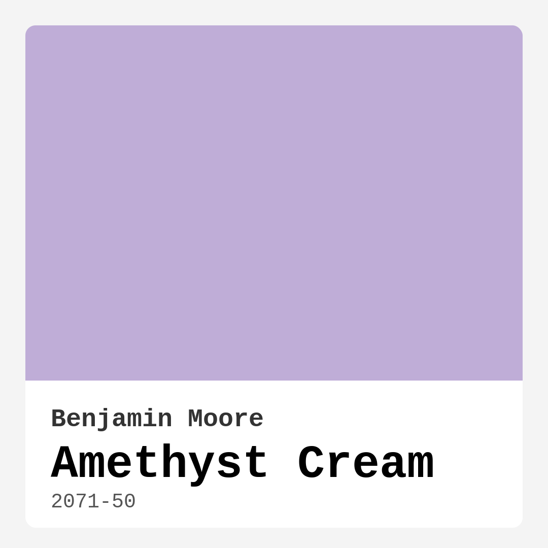 Benjamin Moore Amethyst Cream 2071-50 Real Images