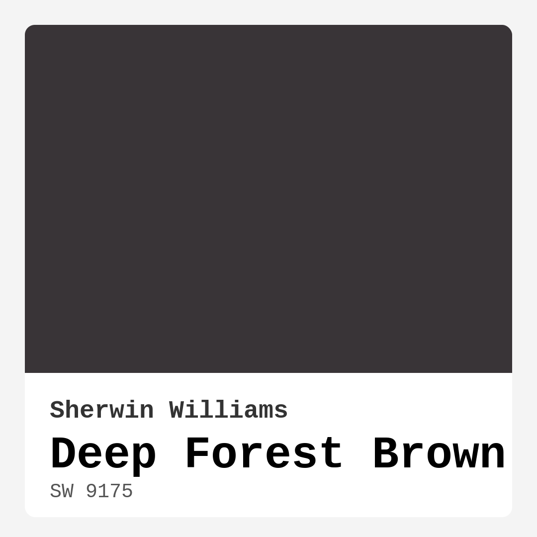 Deep Forest Brown SW 9175 by Sherwin Williams