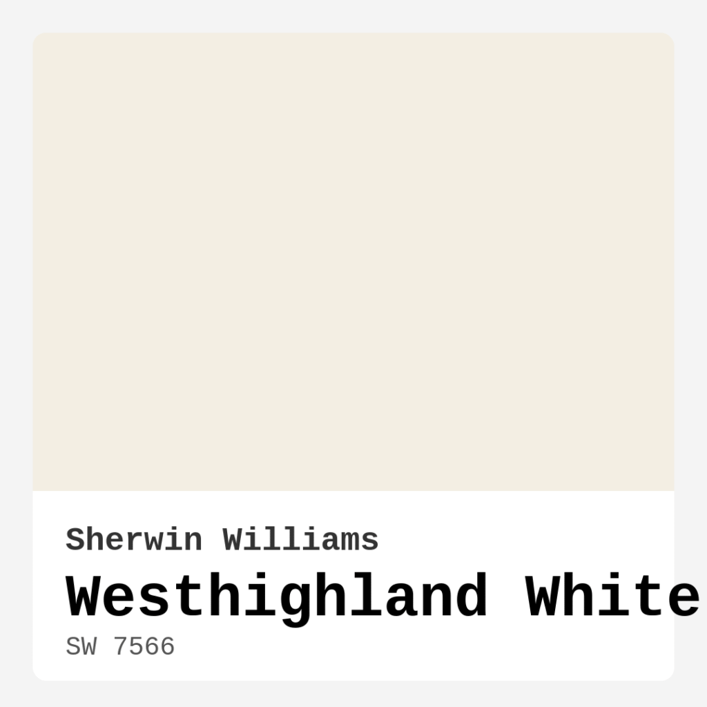 Westhighland White SW 7566 by Sherwin Williams