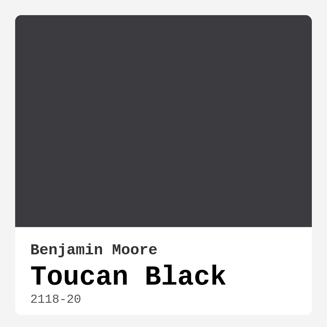 Toucan Black 2118-20 by Benjamin Moore