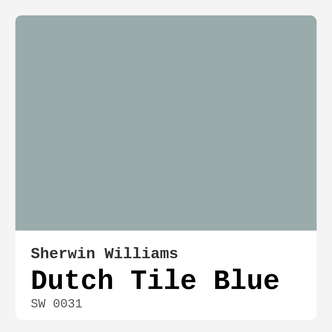 Sherwin Williams Dutch Tile Blue SW 0031 Real Images