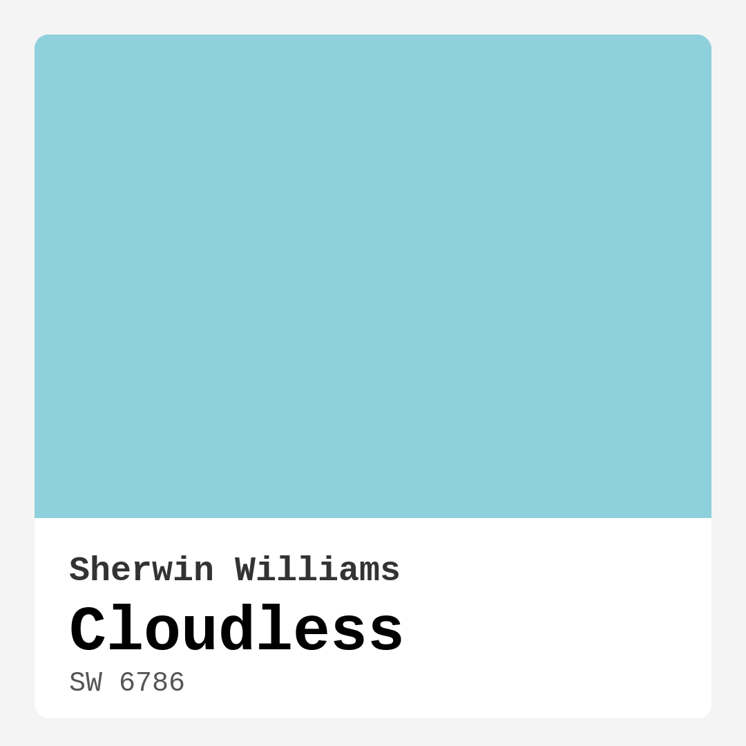Cloudless SW 6786 by Sherwin Williams