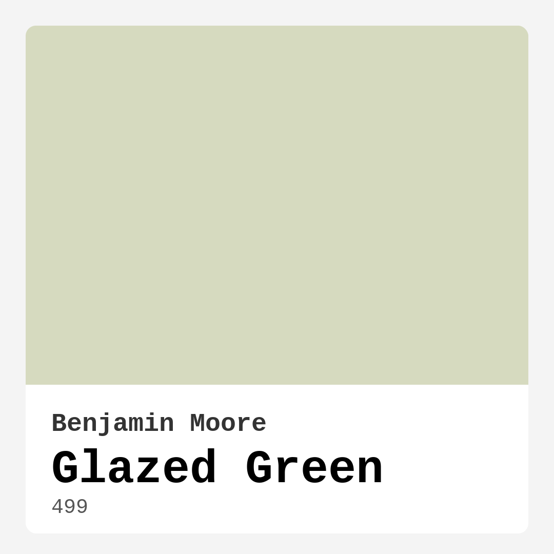 Glazed Green 499 by Benjamin Moore