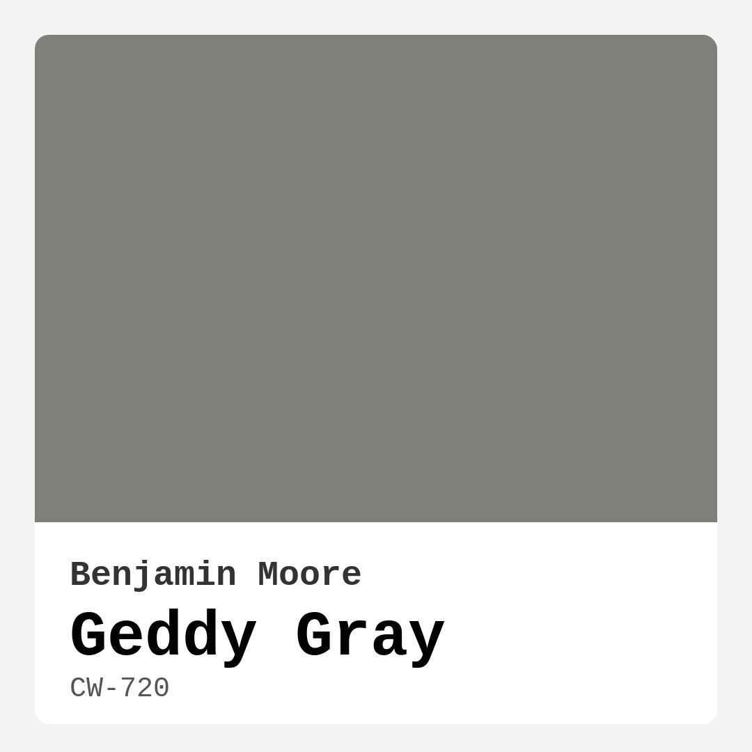 Benjamin Moore Geddy Gray CW-720 Real Images