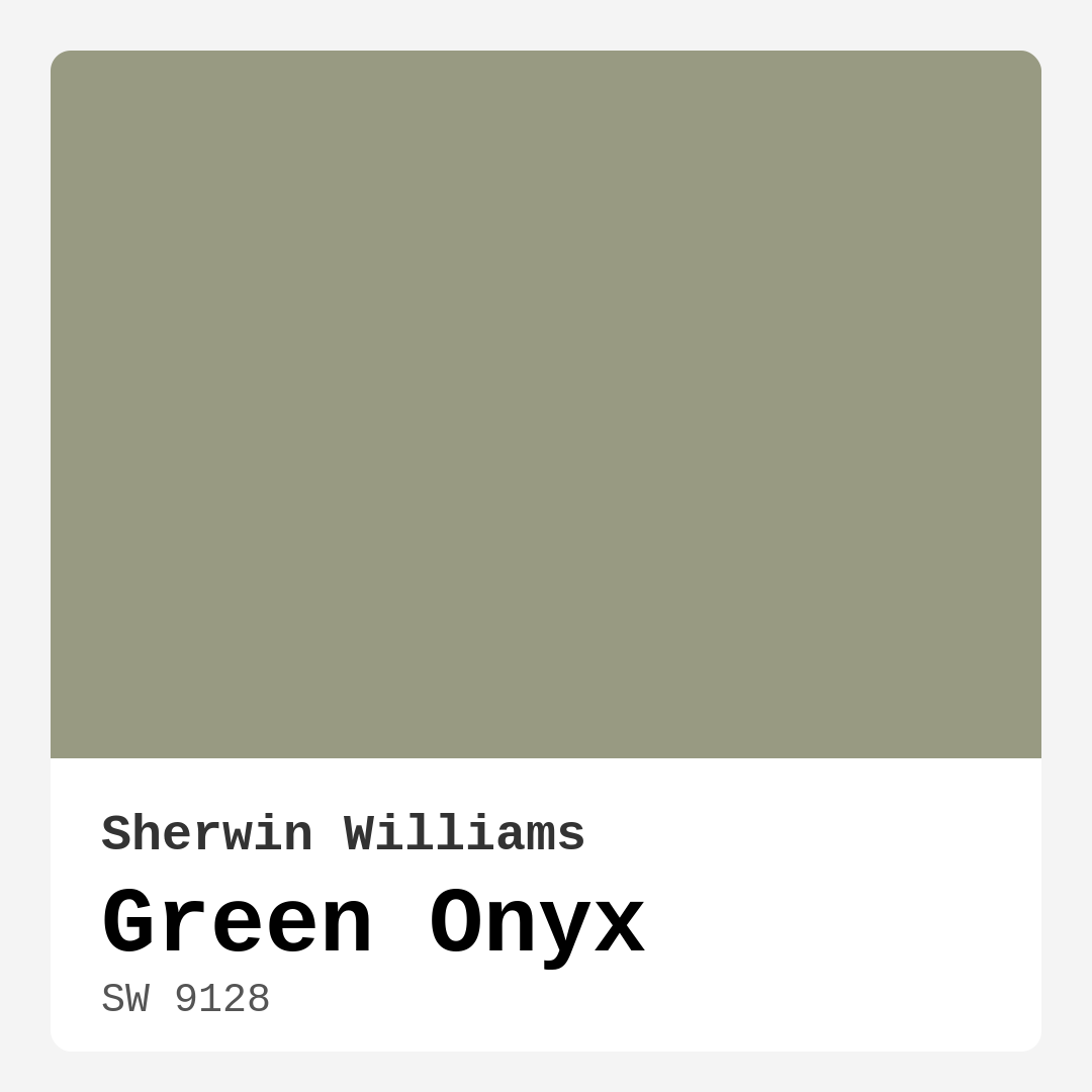 Green Onyx SW 9128 by Sherwin Williams
