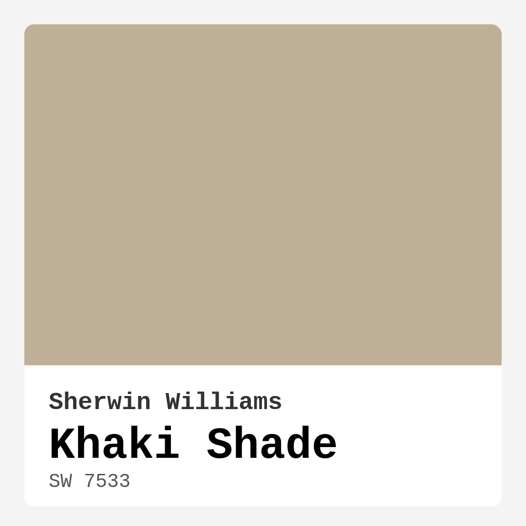 Khaki Shade SW 7533 by Sherwin Williams