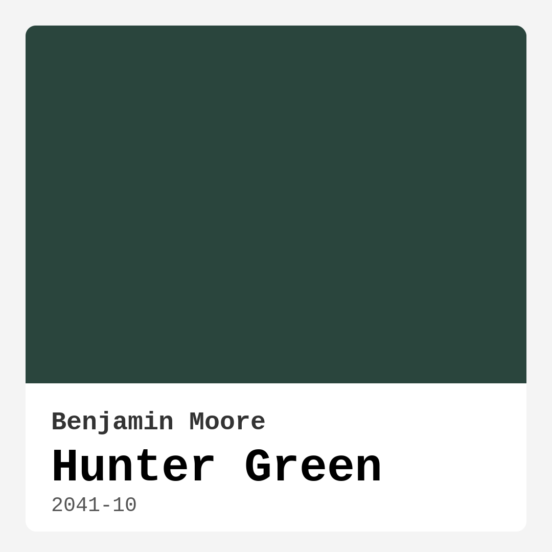 Hunter Green 2041-10 by Benjamin Moore