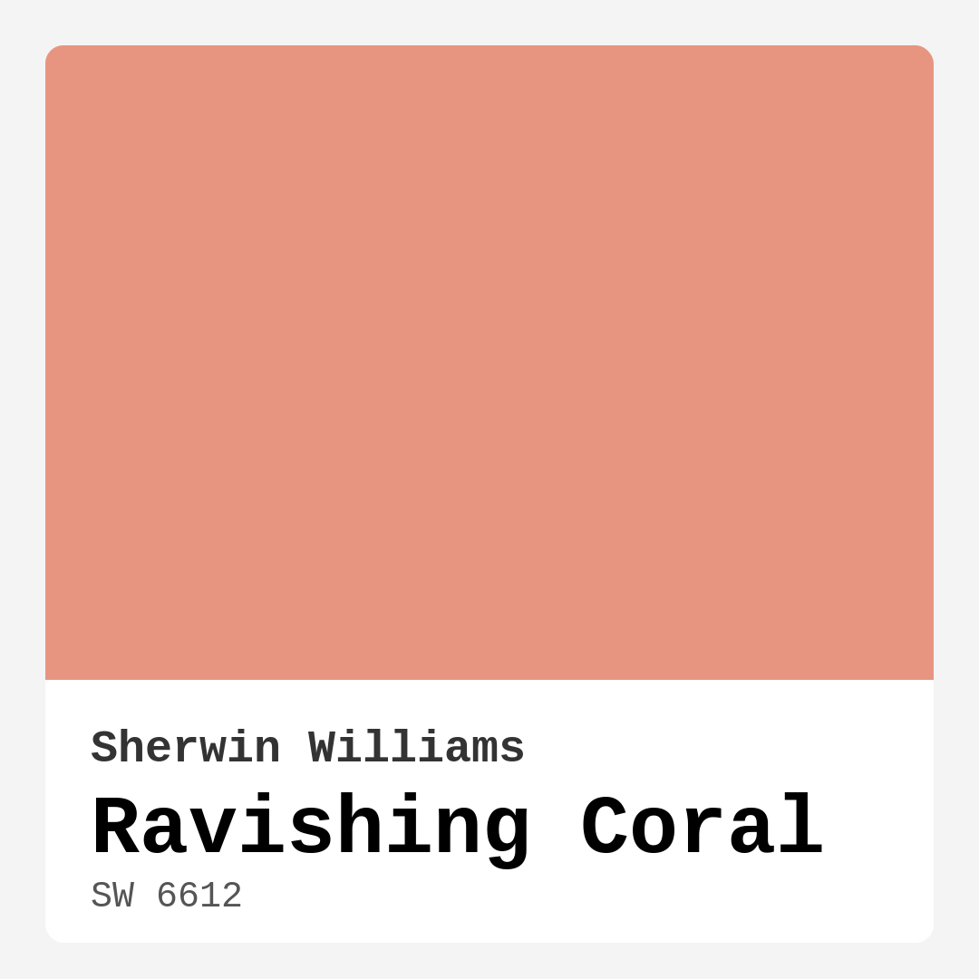 Ravishing Coral SW 6612 by Sherwin Williams