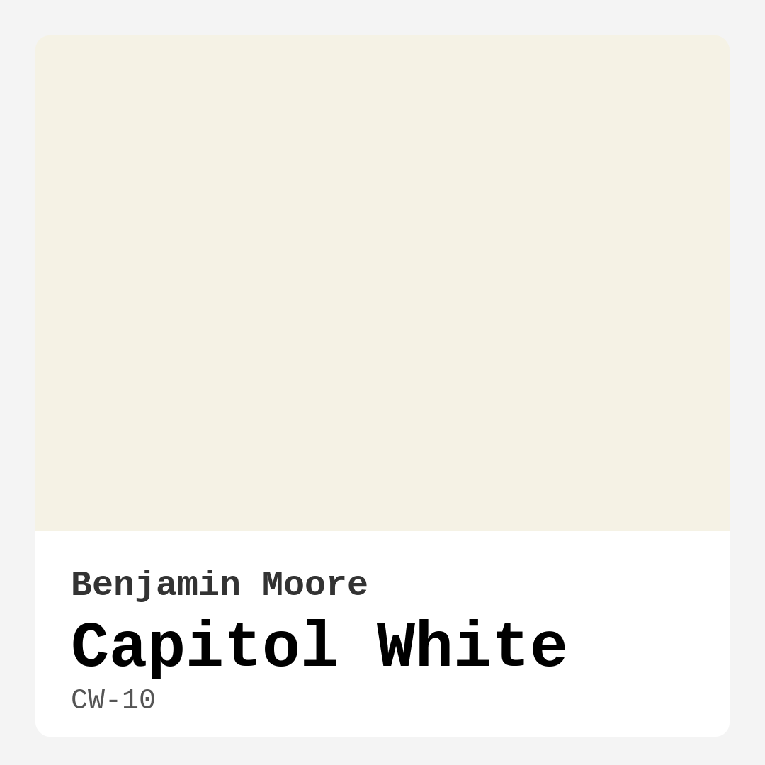 Capitol White CW-10 by Benjamin Moore