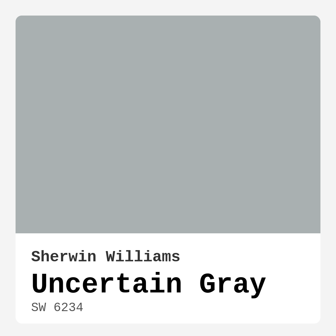 Uncertain Gray SW 6234 by Sherwin Williams
