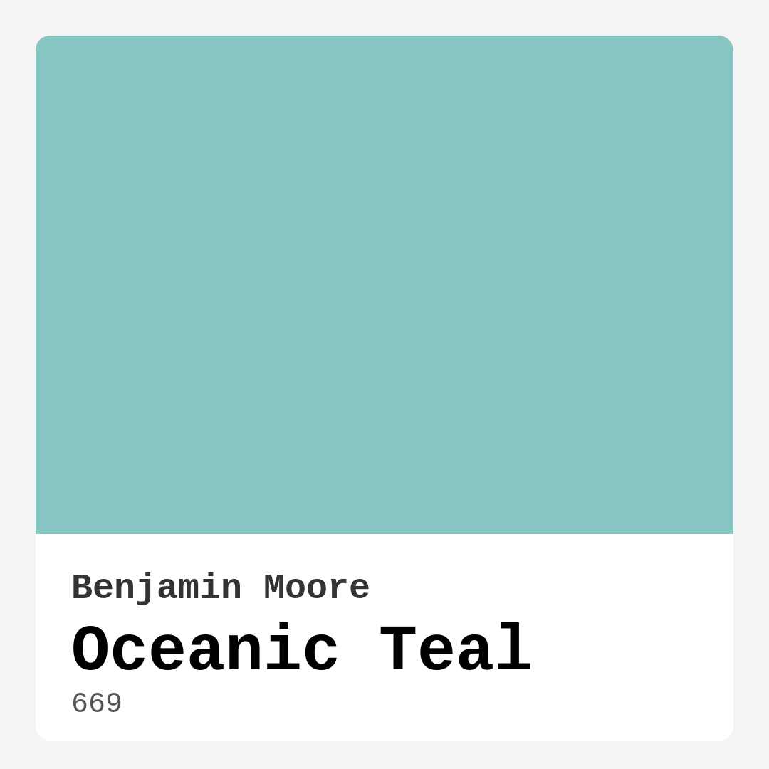 Oceanic Teal 669 by Benjamin Moore
