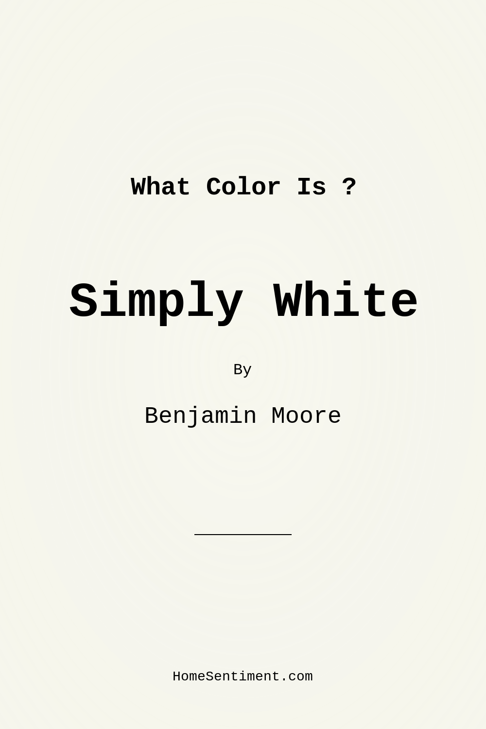 Simply White OC-117 by Benjamin Moore