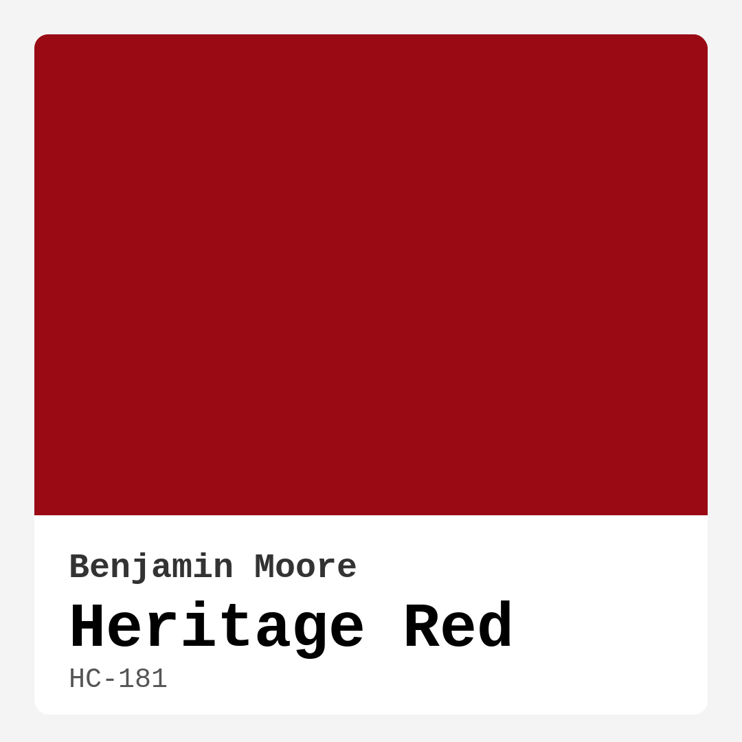Heritage Red HC-181 by Benjamin Moore