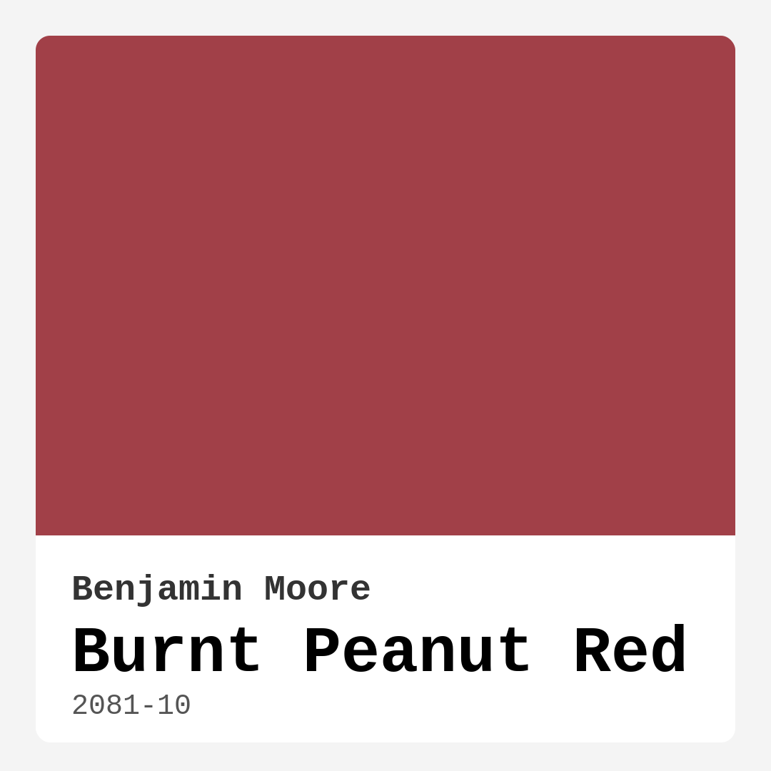 Burnt Peanut Red 2081-10 by Benjamin Moore