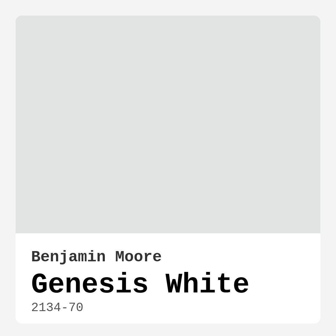 Genesis White 2134-70 by Benjamin Moore