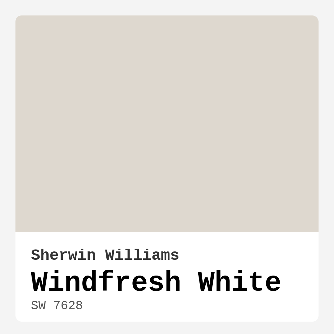 Windfresh White SW 7628 by Sherwin Williams