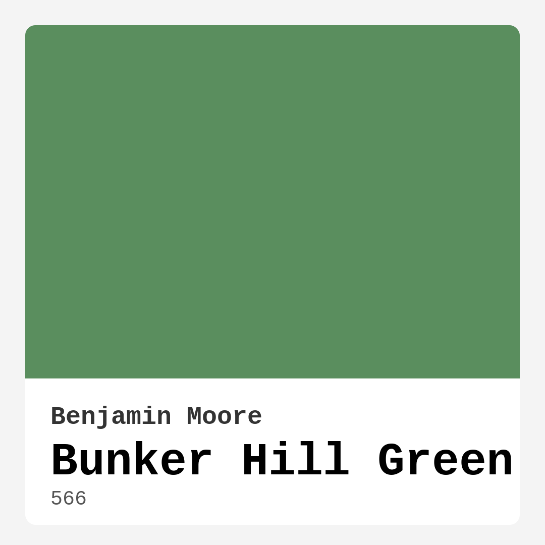 Bunker Hill Green 566 by Benjamin Moore