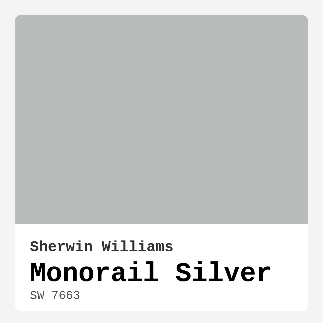 Monorail Silver SW 7663 by Sherwin Williams