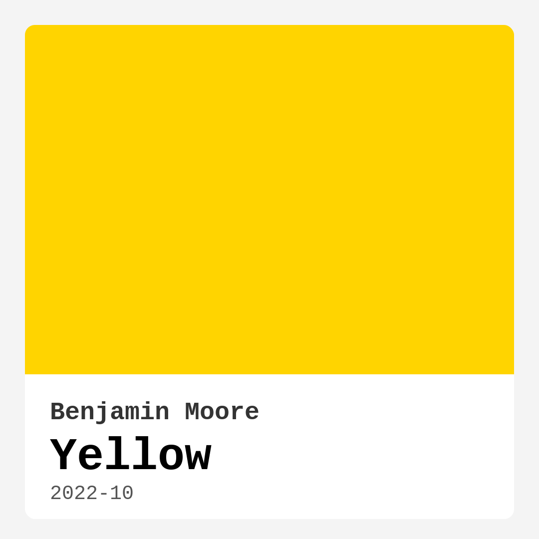 Yellow 2022-10 by Benjamin Moore
