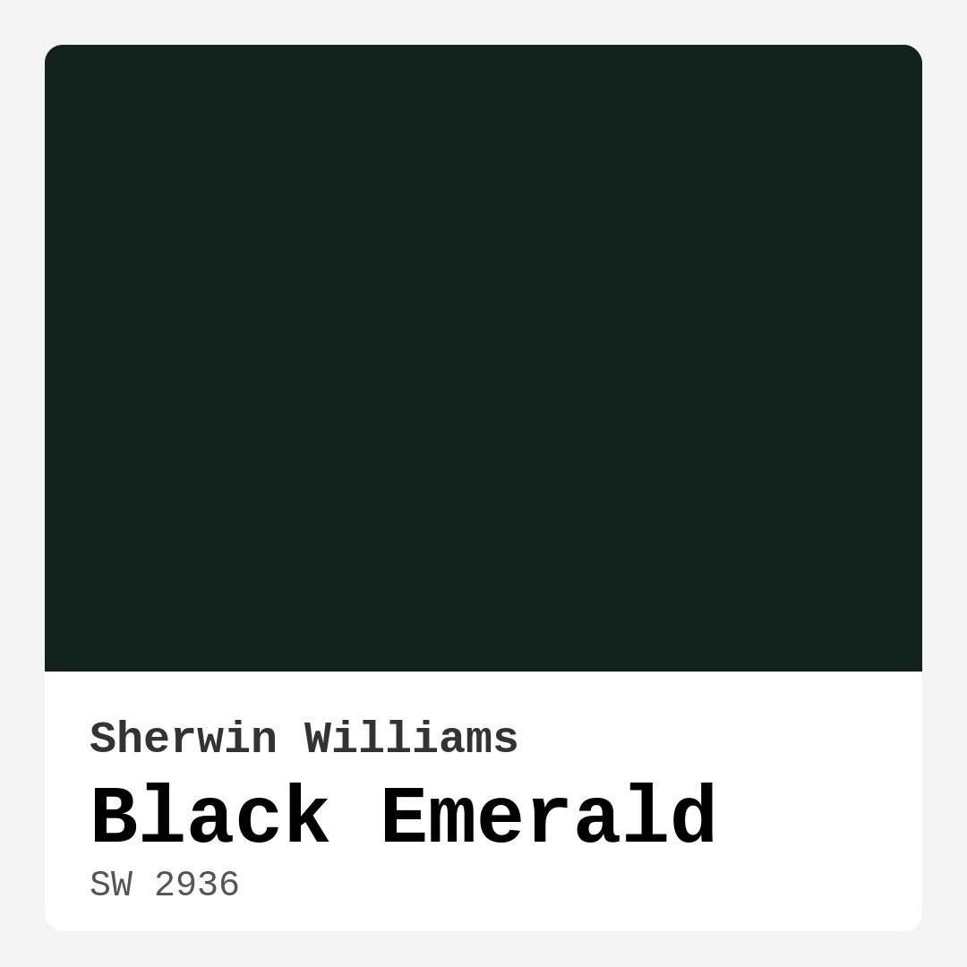 Black Emerald SW 2936 by Sherwin Williams