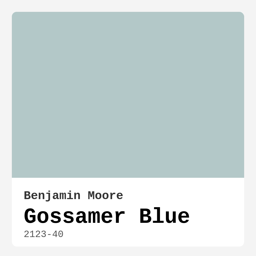 Benjamin Moore Gossamer Blue 2123-40 Real Images