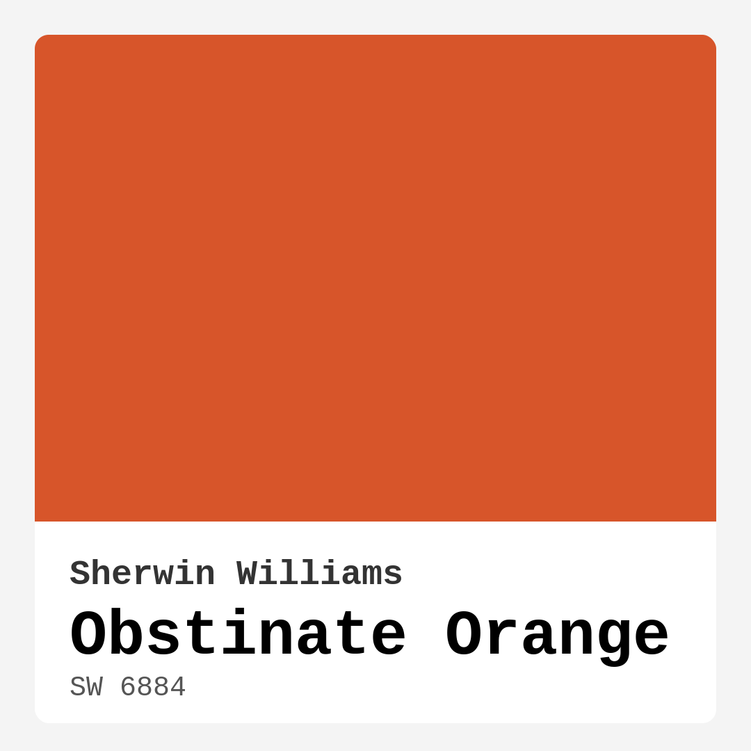 Obstinate Orange SW 6884 by Sherwin Williams