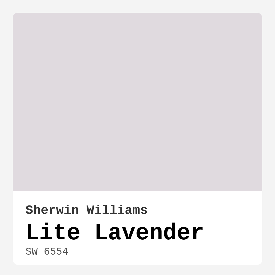 Lite Lavender SW 6554 by Sherwin Williams