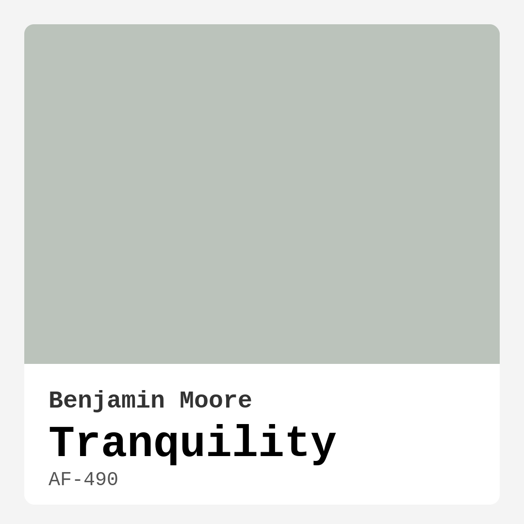 Benjamin Moore Tranquility AF-490 Real Images