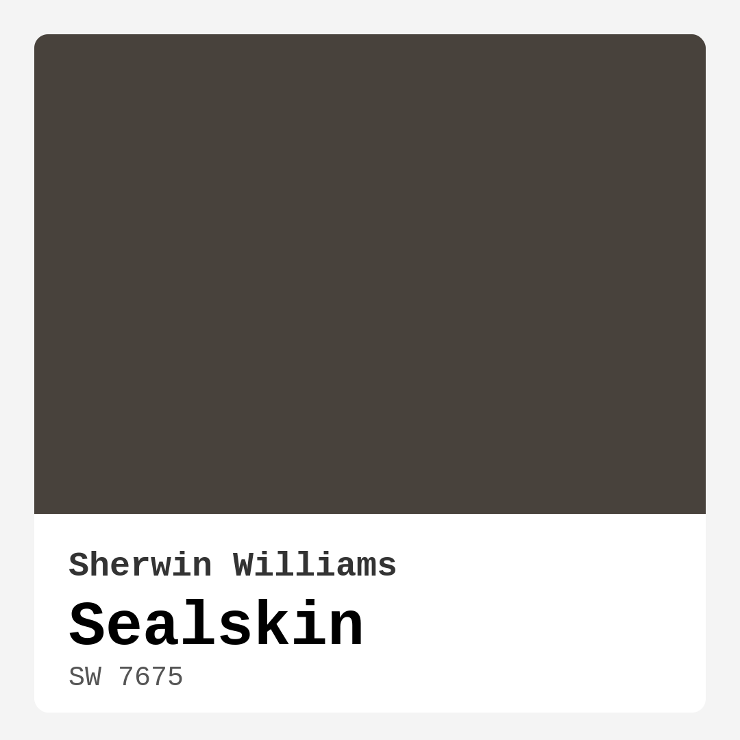 Sealskin SW 7675 by Sherwin Williams