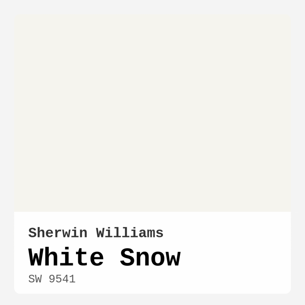 White Snow SW 9541 by Sherwin Williams | Paint Reviews, Hues & Finishes ...