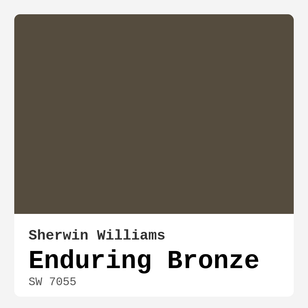 Enduring Bronze SW 7055 by Sherwin Williams