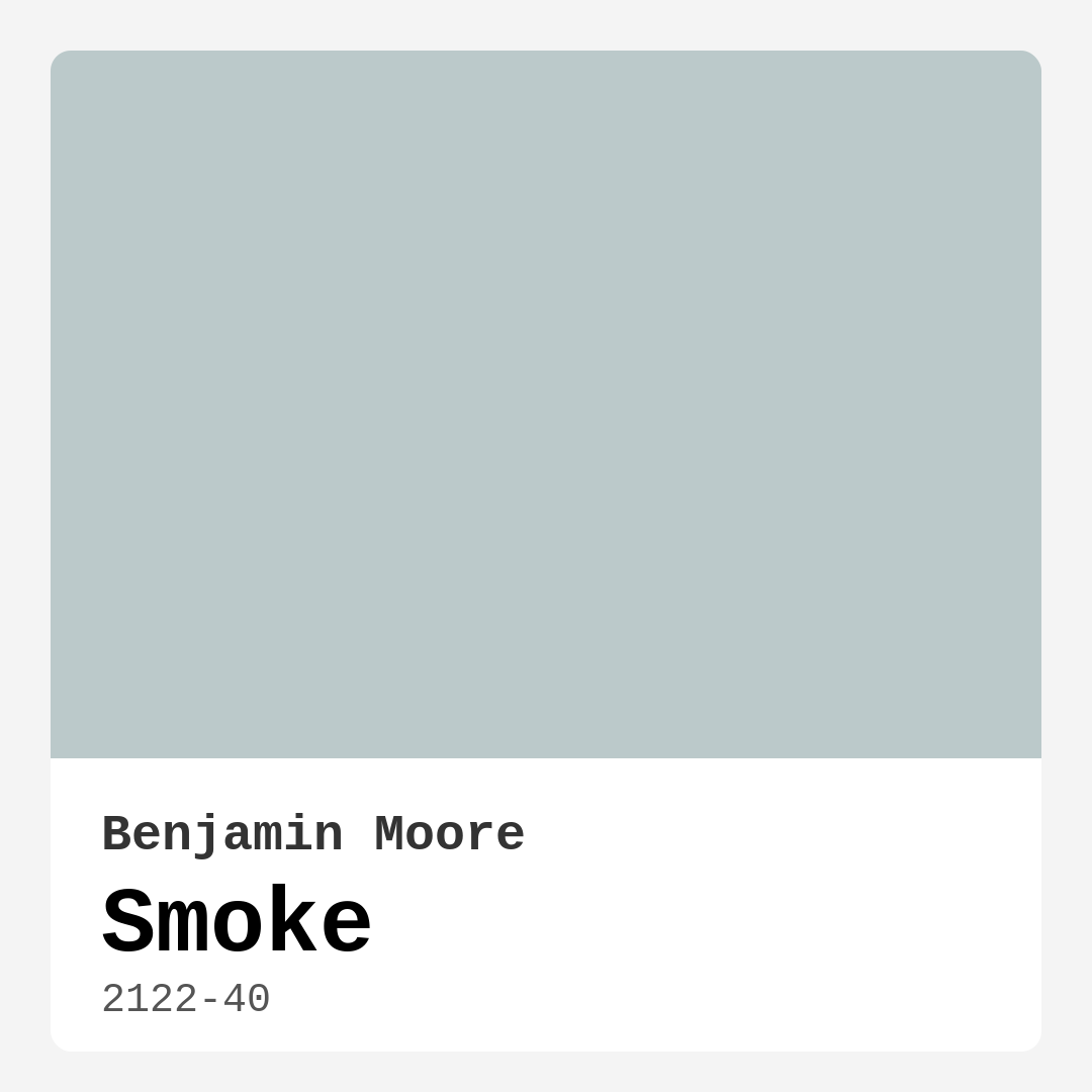 Benjamin Moore Smoke 2122-40 Real Images