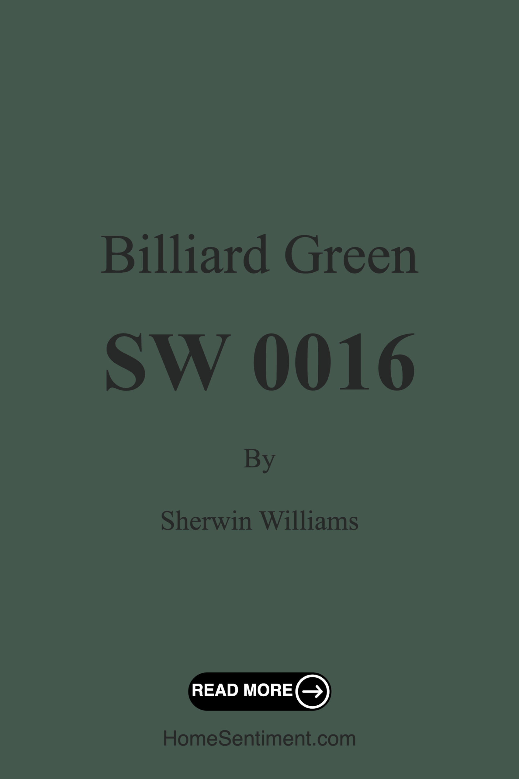 Billiard Green SW 0016 by Sherwin Williams
