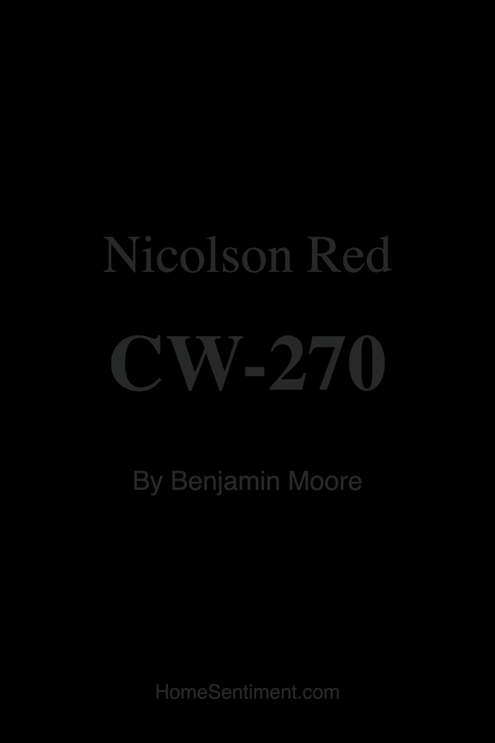 Nicolson Red CW-270 by Benjamin Moore