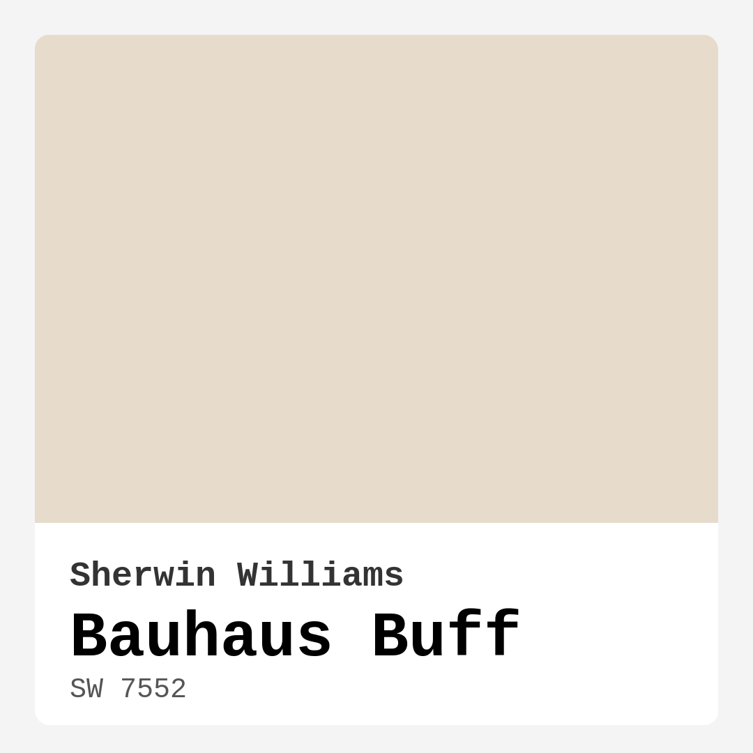 Bauhaus Buff SW 7552 by Sherwin Williams
