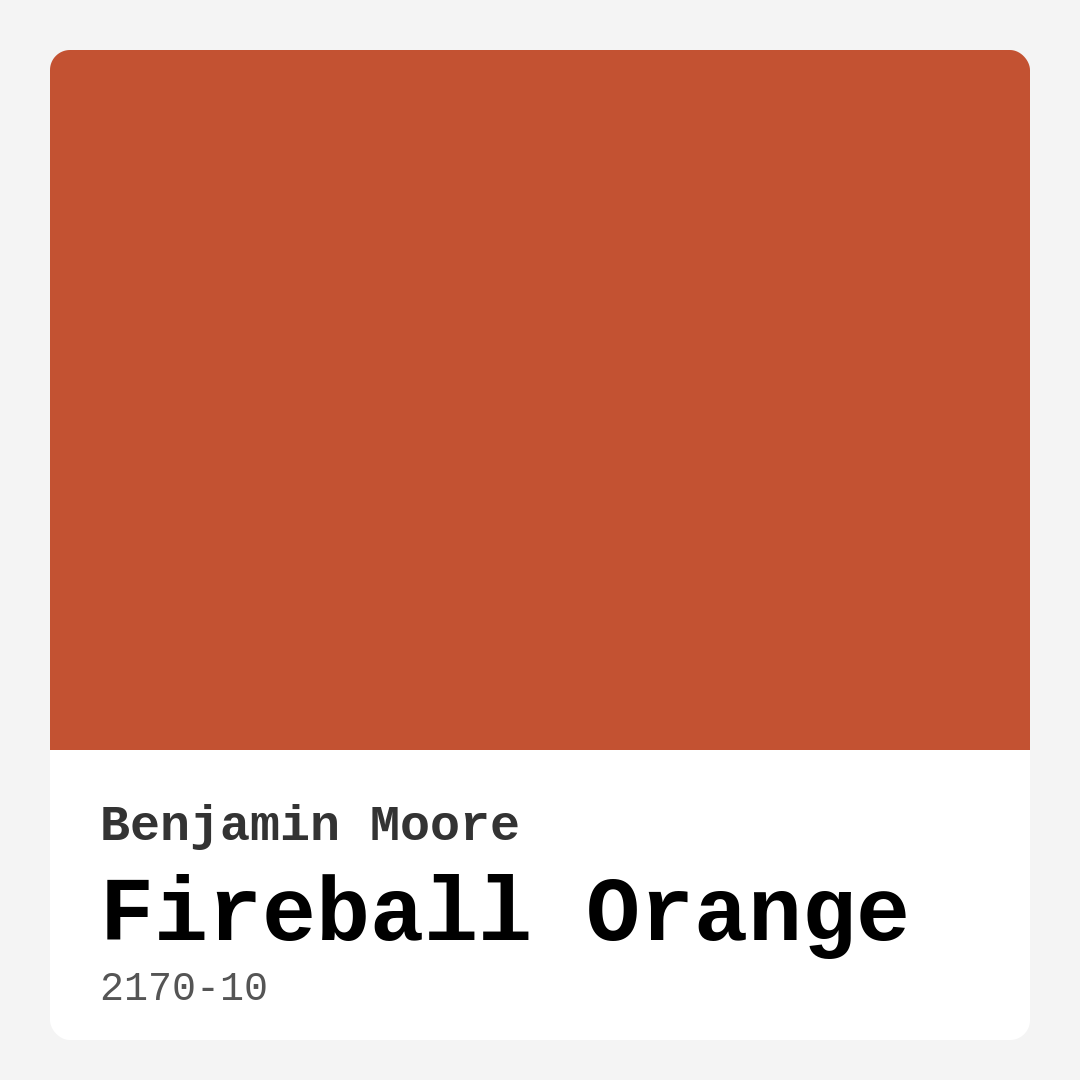 Fireball Orange 2170-10 by Benjamin Moore