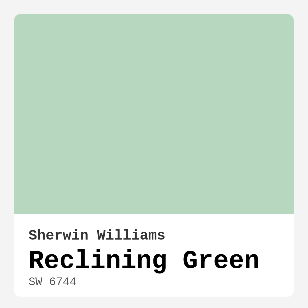 Reclining Green SW 6744 by Sherwin Williams