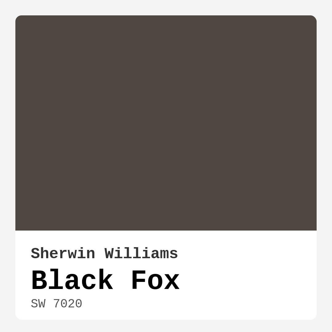 Black Fox SW 7020 by Sherwin Williams
