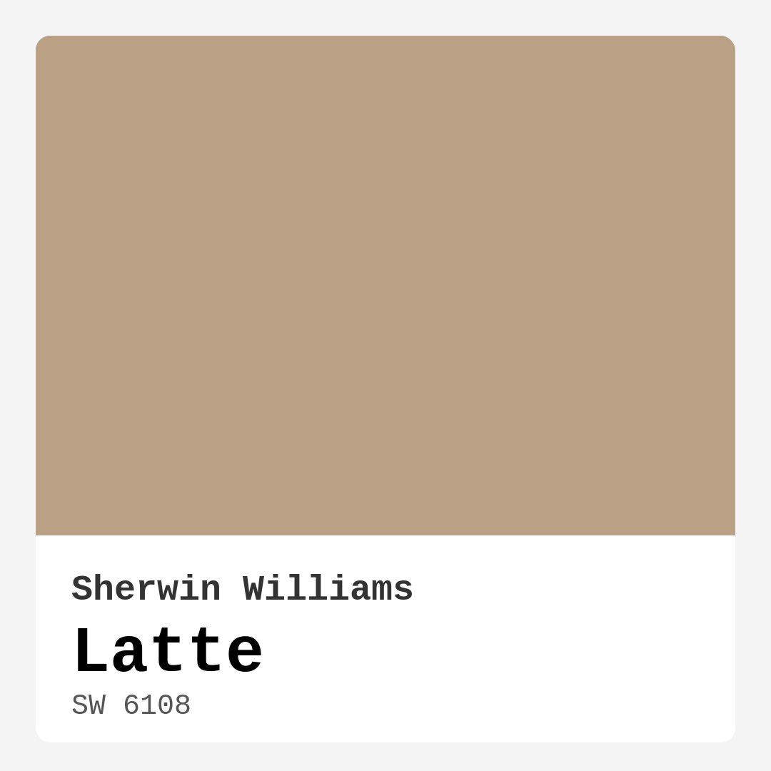 Latte SW 6108 by Sherwin Williams
