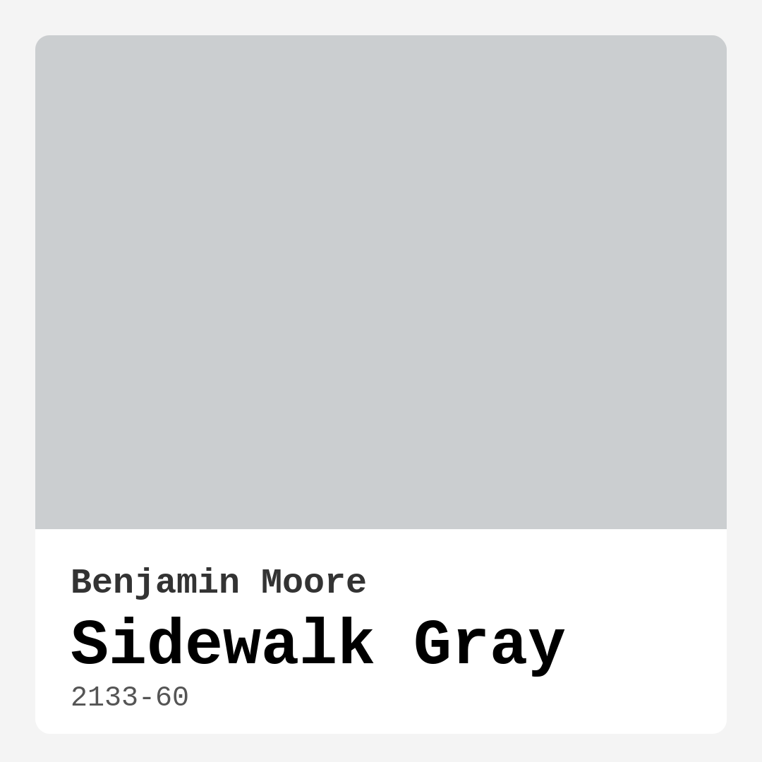Sidewalk Gray 2133-60 by Benjamin Moore