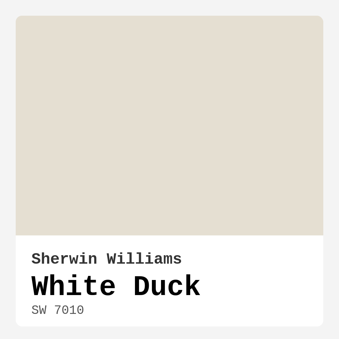 White Duck SW 7010 by Sherwin Williams