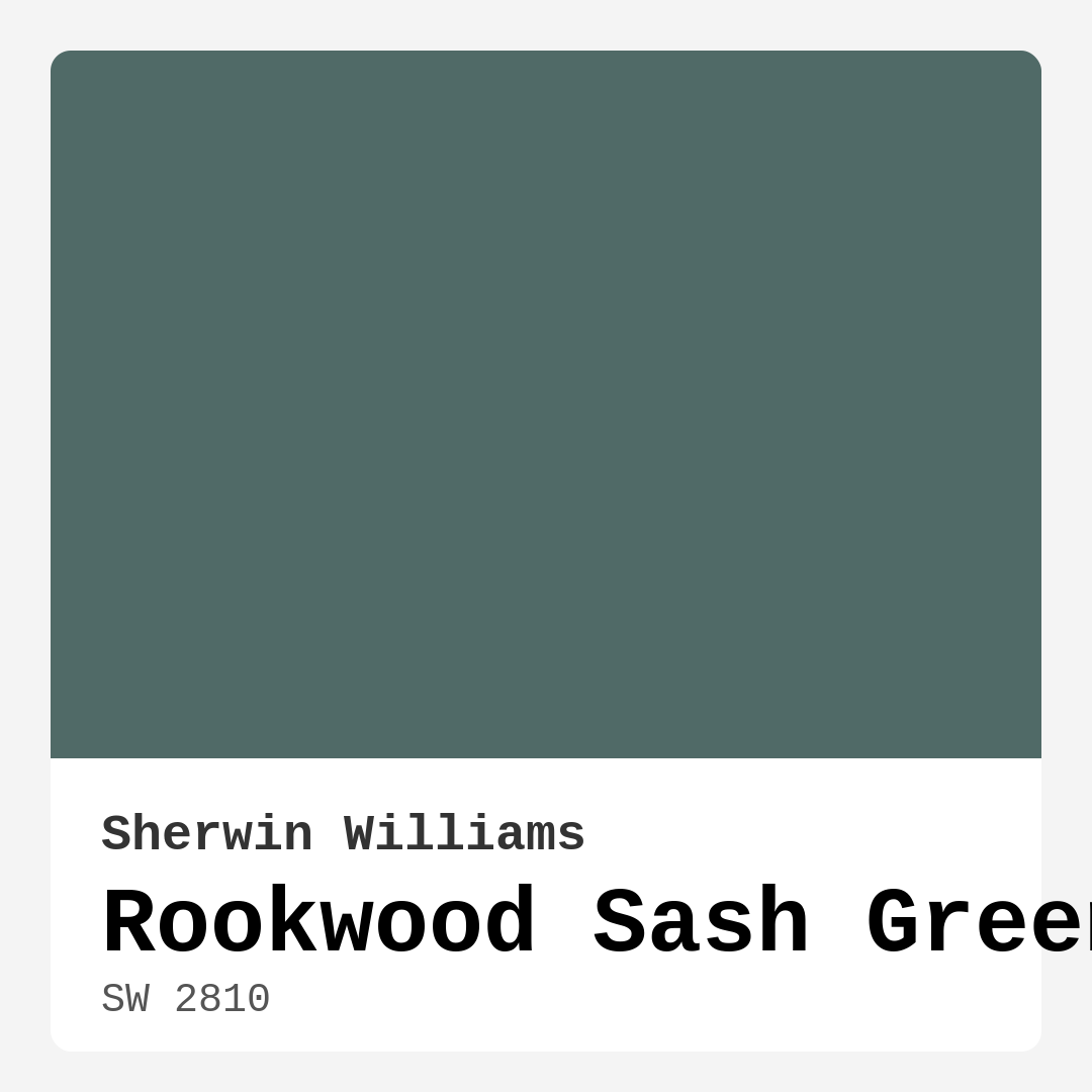 Rookwood Sash Green SW 2810 by Sherwin Williams