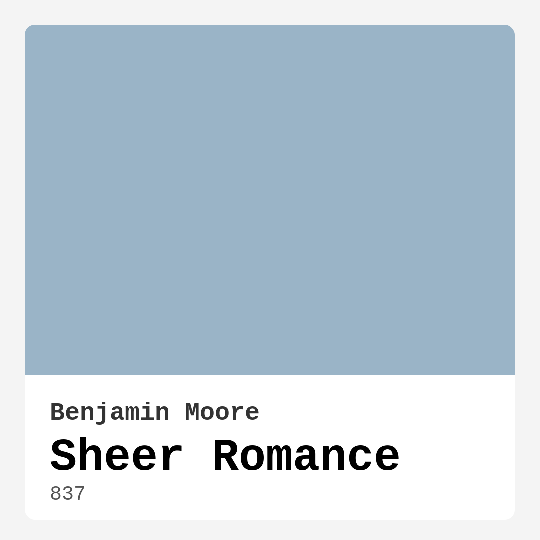 Benjamin Moore Sheer Romance 837 Real Images