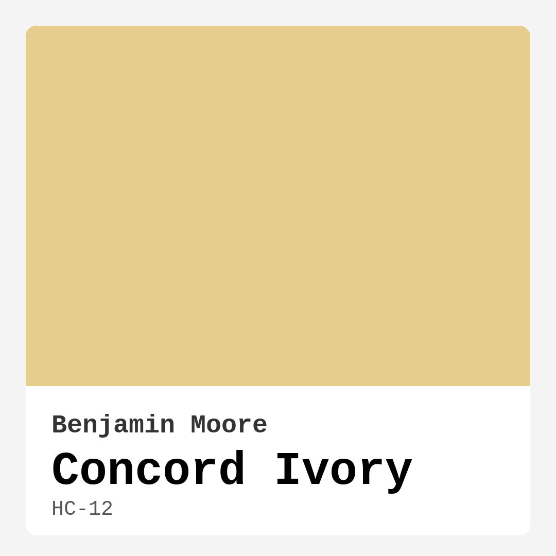 Concord Ivory HC-12 by Benjamin Moore